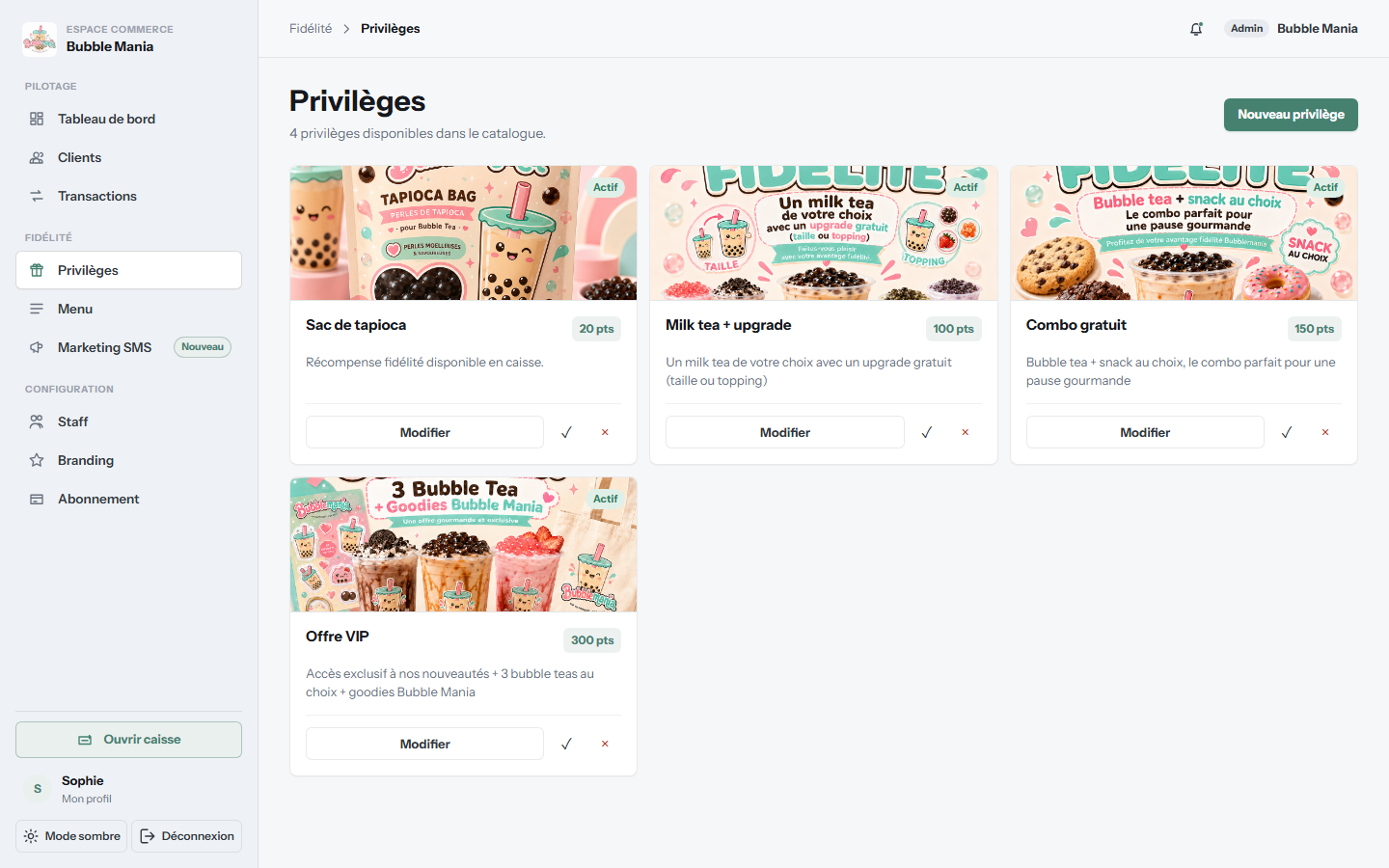 Catalogue de récompenses Revyy