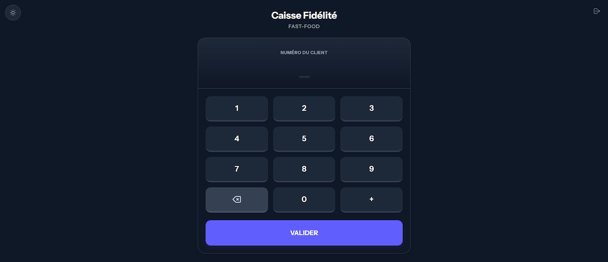 Interface caisse staff
